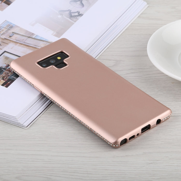 Crystal Decor Sides Smooth Surface Soft TPU Protective Back Case for Galaxy Note9