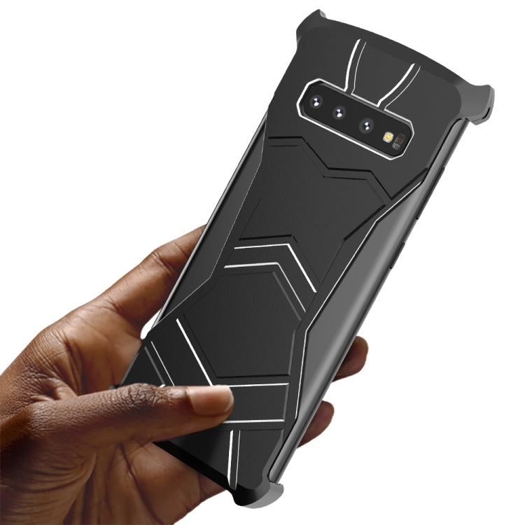 R-JUST Magnet Adsorption Metal Polished Texture Phone Case for Galaxy S10 (Black)