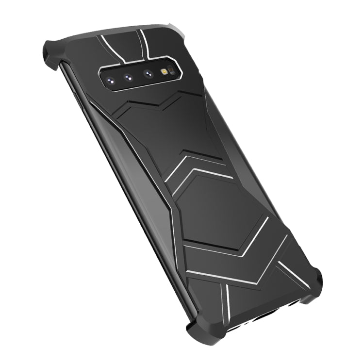 R-JUST Magnet Adsorption Metal Polished Texture Phone Case for Galaxy S10e (Black)