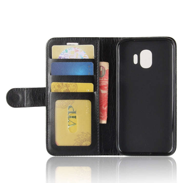 PU + TPU Crazy Horse Texture Horizontal Flip Leather Case for Galaxy J2 Pro (2018), with Wallet & Holder & Card Slots