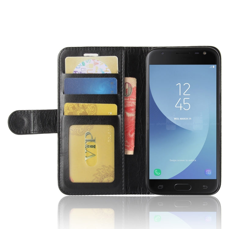 PU + TPU Crazy Horse Texture Horizontal Flip Leather Case for Galaxy J2 Pro (2018), with Wallet & Holder & Card Slots
