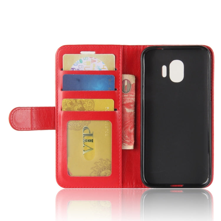 PU + TPU Crazy Horse Texture Horizontal Flip Leather Case for Galaxy J2 Pro (2018), with Wallet & Holder & Card Slots