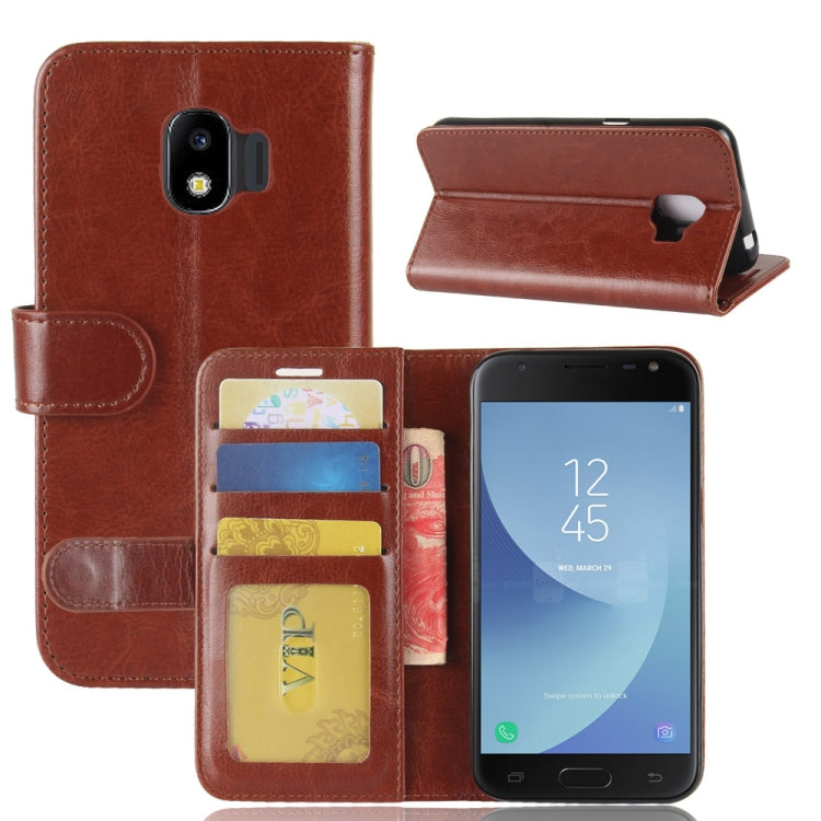 PU + TPU Crazy Horse Texture Horizontal Flip Leather Case for Galaxy J2 Pro (2018), with Wallet & Holder & Card Slots