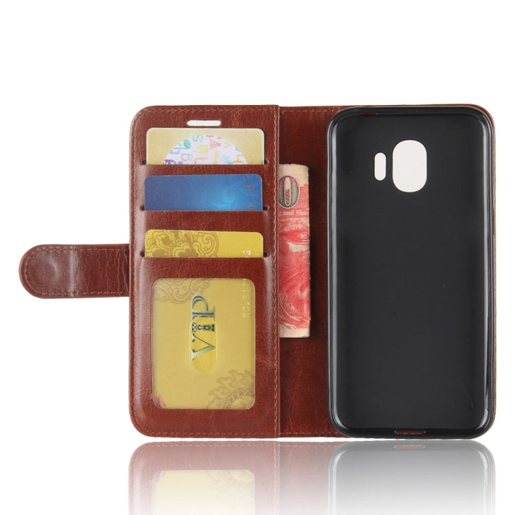PU + TPU Crazy Horse Texture Horizontal Flip Leather Case for Galaxy J2 Pro (2018), with Wallet & Holder & Card Slots