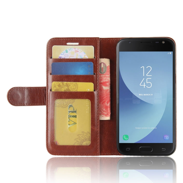 PU + TPU Crazy Horse Texture Horizontal Flip Leather Case for Galaxy J2 Pro (2018), with Wallet & Holder & Card Slots