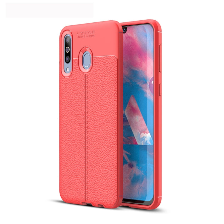 Litchi Texture TPU Shockproof Case for Galaxy M30 (Red)