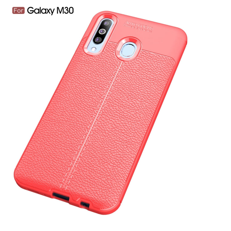 Litchi Texture TPU Shockproof Case for Galaxy M30 (Red)