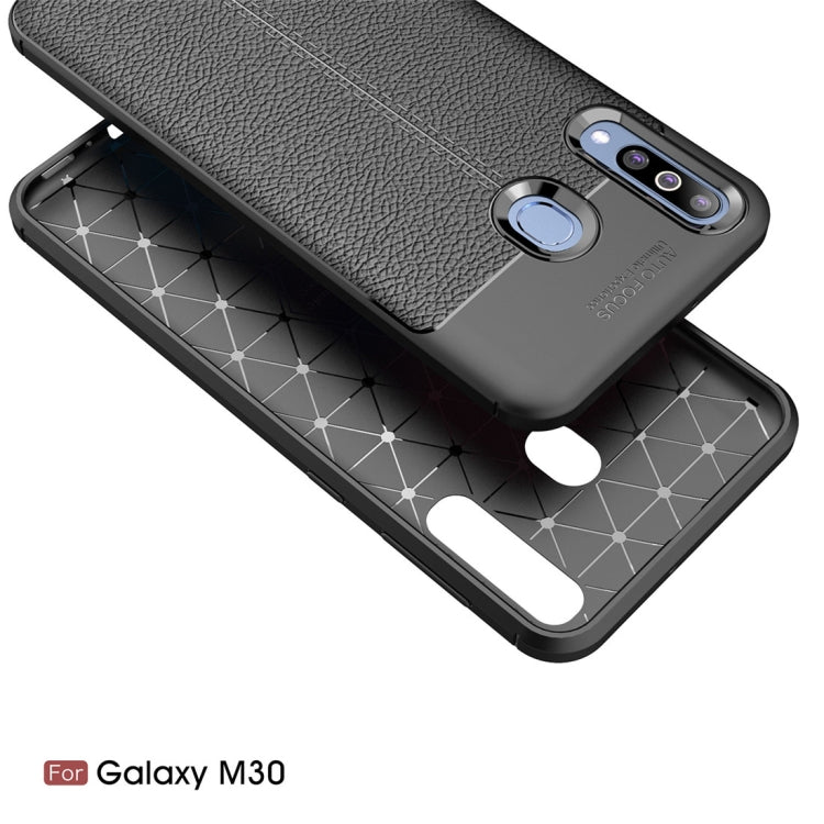 Litchi Texture TPU Shockproof Case for Galaxy M30 (Red)