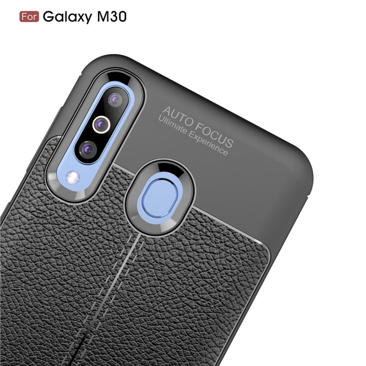 Litchi Texture TPU Shockproof Case for Galaxy M30 (Red)