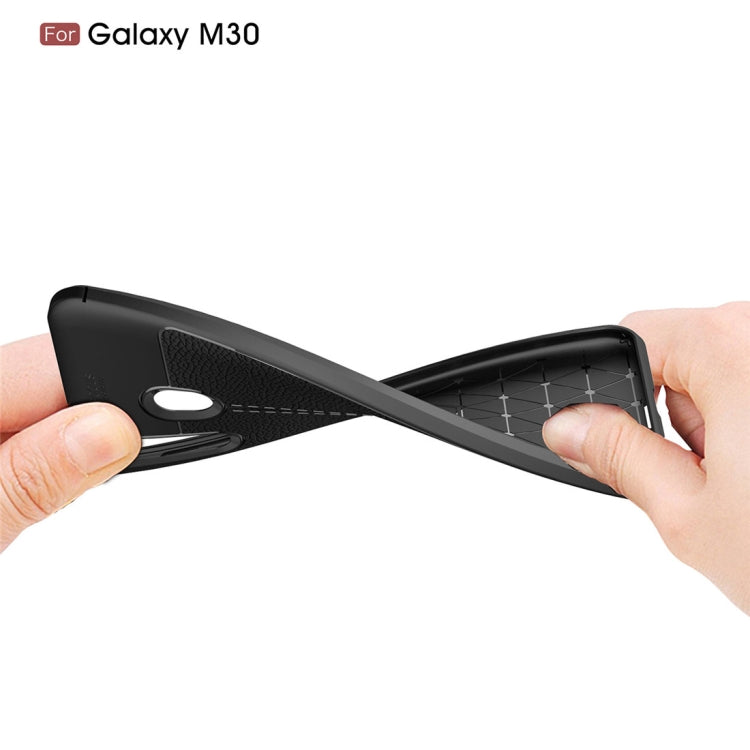 Litchi Texture TPU Shockproof Case for Galaxy M30 (Red)