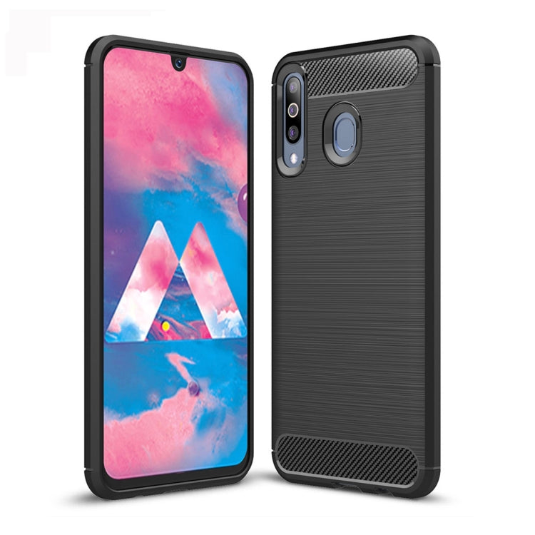 Brushed Texture Carbon Fiber TPU Case for Galaxy M30 (Black)