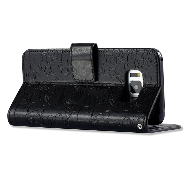 For Galaxy S8 Pressed Horse Cloud Print Horizontal Flip Leather Case with Holder & Card Slots & Wallet & Lanyard