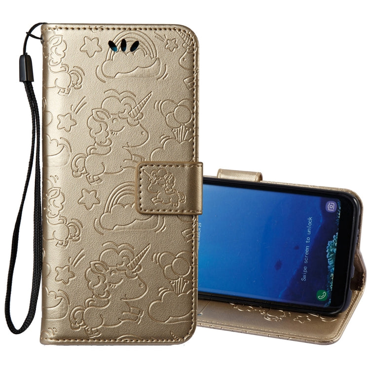 For Galaxy S8 Pressed Horse Cloud Print Horizontal Flip Leather Case with Holder & Card Slots & Wallet & Lanyard
