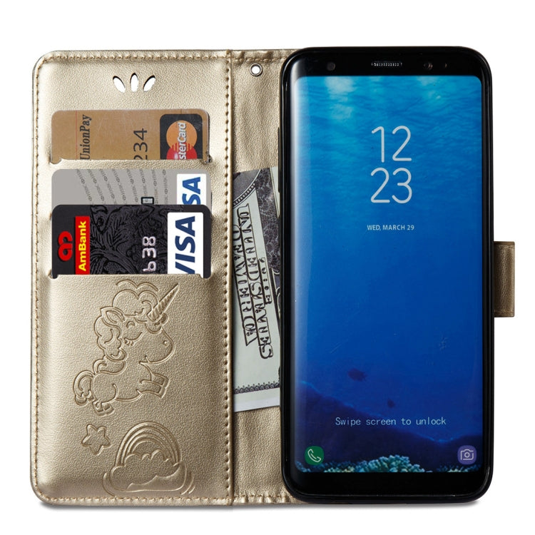 For Galaxy S8 Pressed Horse Cloud Print Horizontal Flip Leather Case with Holder & Card Slots & Wallet & Lanyard