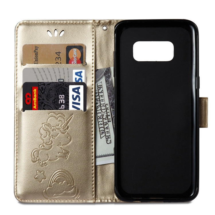 For Galaxy S8 Pressed Horse Cloud Print Horizontal Flip Leather Case with Holder & Card Slots & Wallet & Lanyard