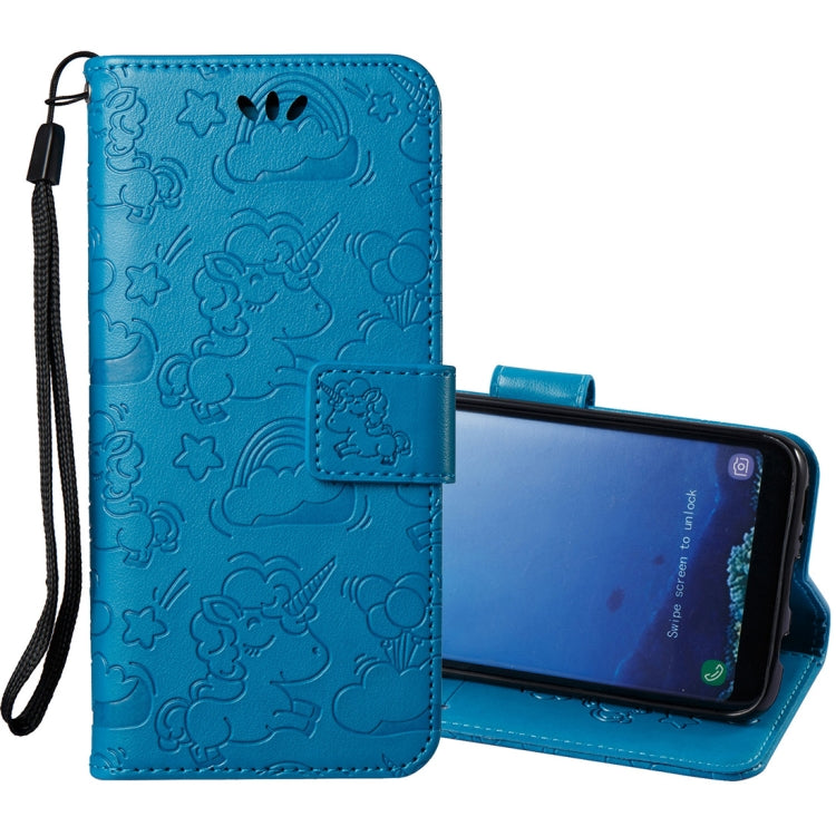 For Galaxy S8 Pressed Horse Cloud Print Horizontal Flip Leather Case with Holder & Card Slots & Wallet & Lanyard