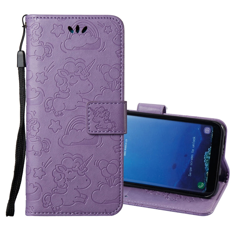 For Galaxy S8 Pressed Horse Cloud Print Horizontal Flip Leather Case with Holder & Card Slots & Wallet & Lanyard