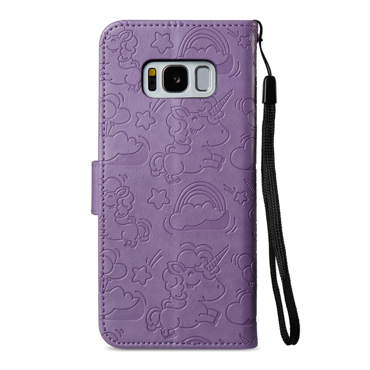 For Galaxy S8 Pressed Horse Cloud Print Horizontal Flip Leather Case with Holder & Card Slots & Wallet & Lanyard