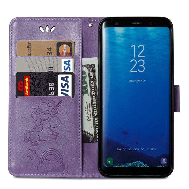 For Galaxy S8 Pressed Horse Cloud Print Horizontal Flip Leather Case with Holder & Card Slots & Wallet & Lanyard