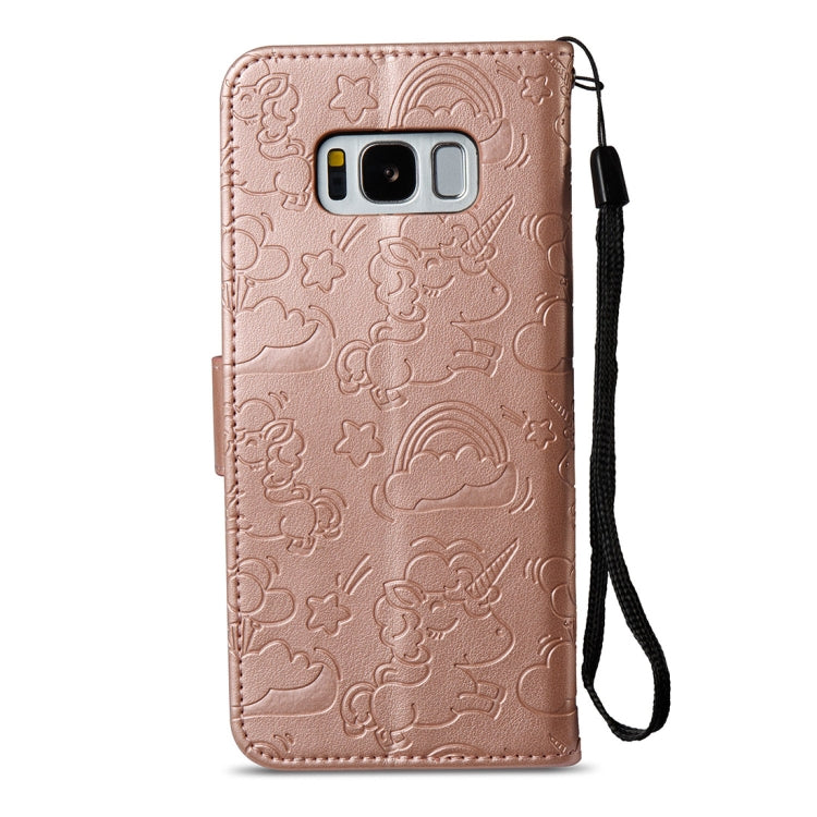 For Galaxy S8 Pressed Horse Cloud Print Horizontal Flip Leather Case with Holder & Card Slots & Wallet & Lanyard