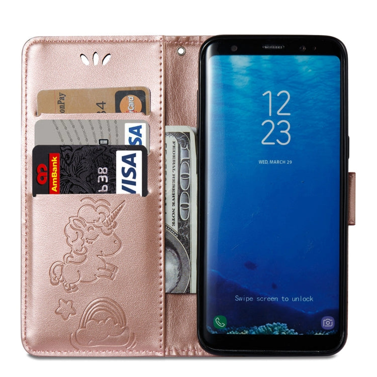 For Galaxy S8 Pressed Horse Cloud Print Horizontal Flip Leather Case with Holder & Card Slots & Wallet & Lanyard