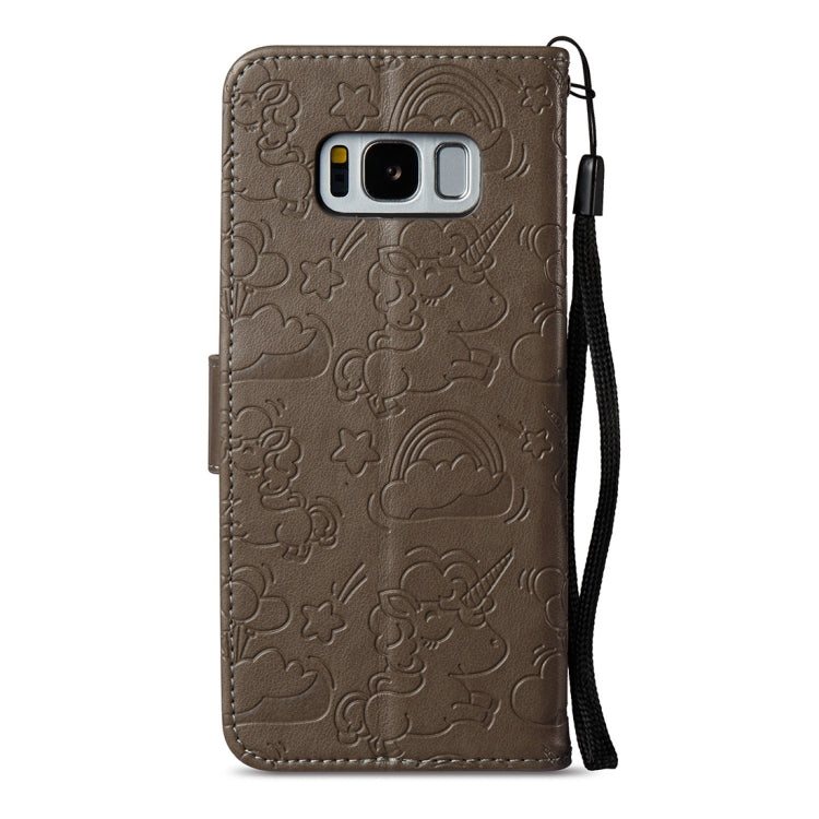 For Galaxy S8 Pressed Horse Cloud Print Horizontal Flip Leather Case with Holder & Card Slots & Wallet & Lanyard