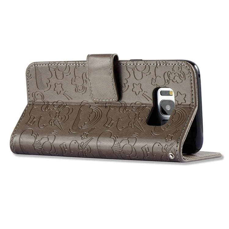For Galaxy S8 Pressed Horse Cloud Print Horizontal Flip Leather Case with Holder & Card Slots & Wallet & Lanyard