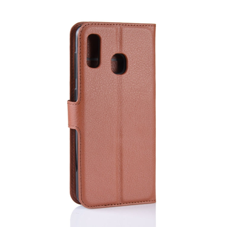 Litchi Texture Horizontal Flip Leather Case for Galaxy A20e, with Wallet & Holder & Card Slots