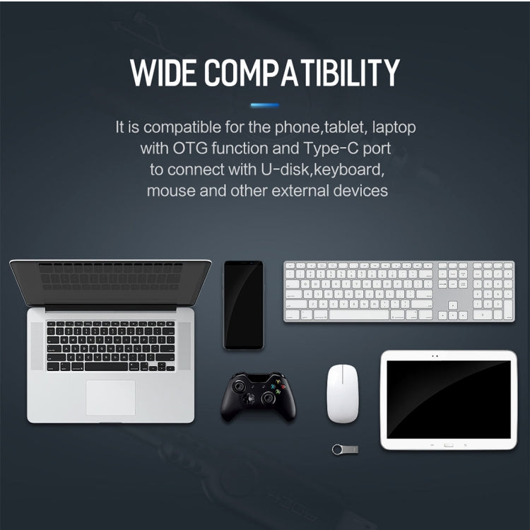 ROCK Type-C to USB 3.0 PVC Adapter Cable, Length: 1.1m for Samsung Galaxy S8 & S8 + / LG G6 / Huawei P10 & P10 Plus / Oneplus 5 and other Smartphones