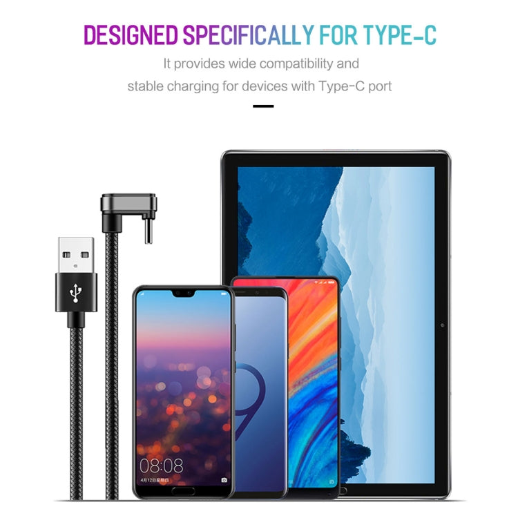 ROCK 2A 1m U-Shape Nylon Weave Type-C to USB Fast Data Sync Charger Cable for Samsung Galaxy S8 & S8 + / LG G6 / Huawei P10 & P10 Plus / Oneplus 5 and other Smartphones