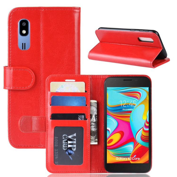 R64 Texture Single Fold Horizontal Flip Leather Case for Galaxy A2 Core, with Holder & Card Slots & Wallet