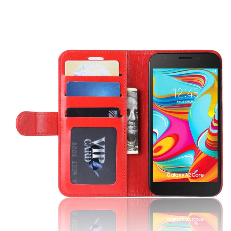 R64 Texture Single Fold Horizontal Flip Leather Case for Galaxy A2 Core, with Holder & Card Slots & Wallet
