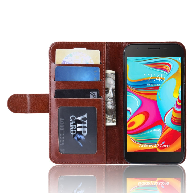 R64 Texture Single Fold Horizontal Flip Leather Case for Galaxy A2 Core, with Holder & Card Slots & Wallet
