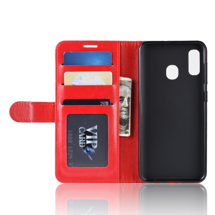 R64 Texture Single Fold Horizontal Flip Leather Case for Galaxy A20e, with Holder & Card Slots & Wallet