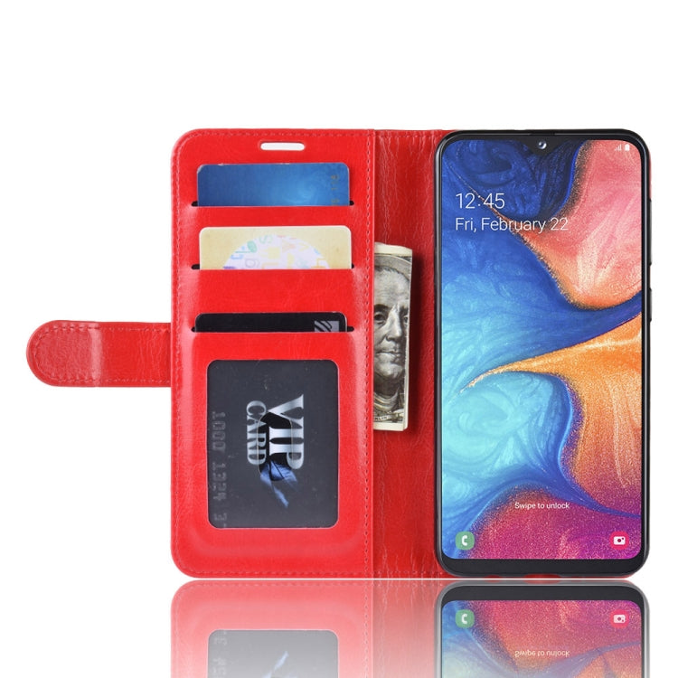 R64 Texture Single Fold Horizontal Flip Leather Case for Galaxy A20e, with Holder & Card Slots & Wallet