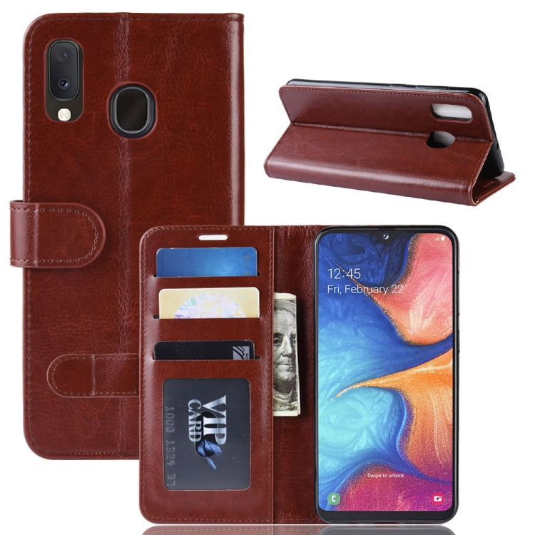 R64 Texture Single Fold Horizontal Flip Leather Case for Galaxy A20e, with Holder & Card Slots & Wallet