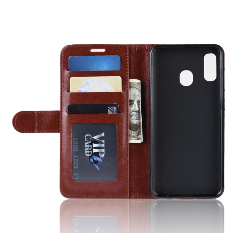 R64 Texture Single Fold Horizontal Flip Leather Case for Galaxy A20e, with Holder & Card Slots & Wallet