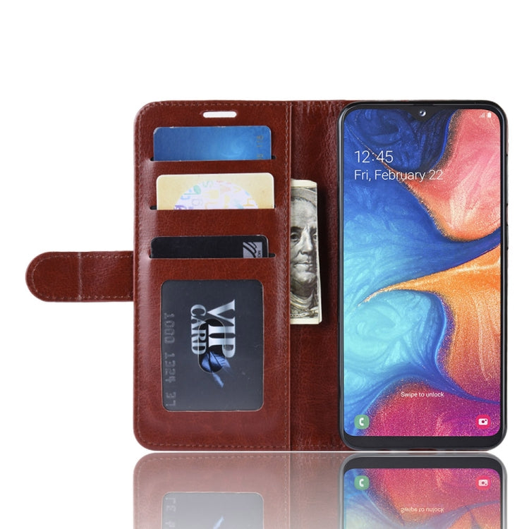 R64 Texture Single Fold Horizontal Flip Leather Case for Galaxy A20e, with Holder & Card Slots & Wallet