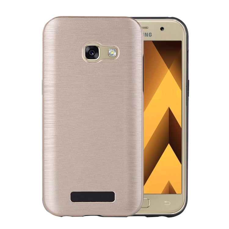 For Galaxy A3 (2017) Metal Brushed Texture Protective Back Case