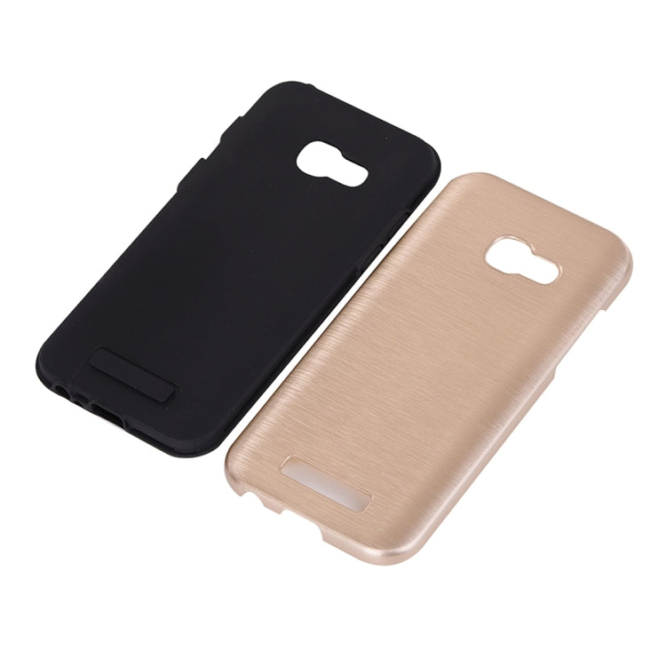 For Galaxy A3 (2017) Metal Brushed Texture Protective Back Case