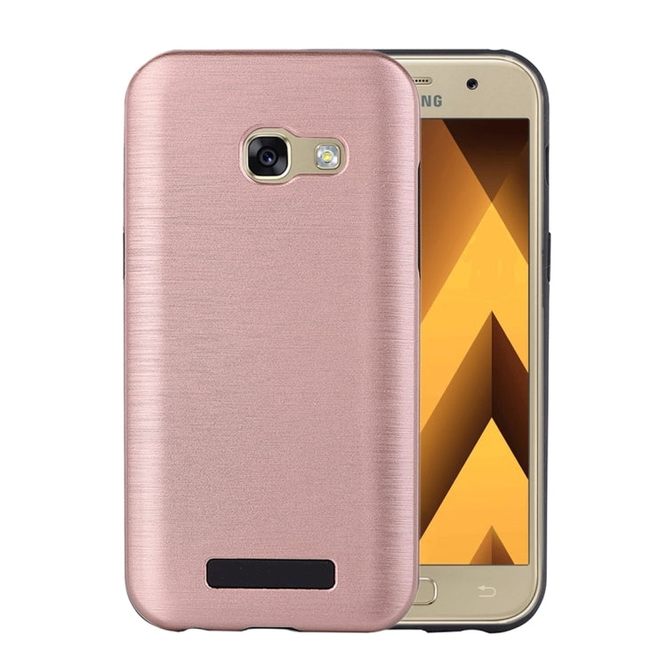 For Galaxy A3 (2017) Metal Brushed Texture Protective Back Case