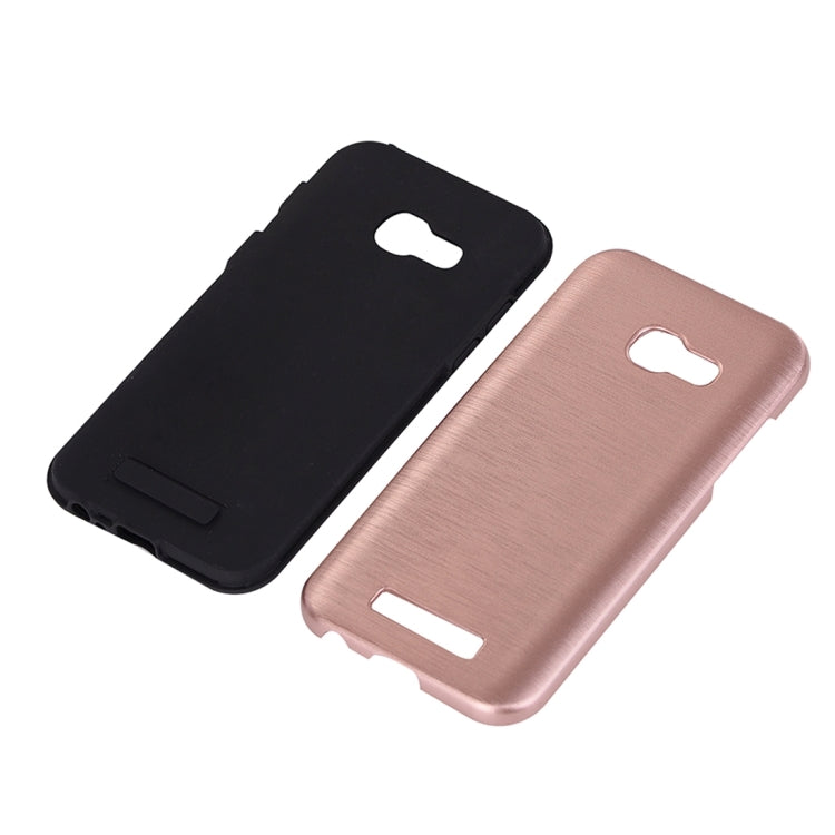 For Galaxy A5 (2017) Metal Brushed Texture Protective Back Case
