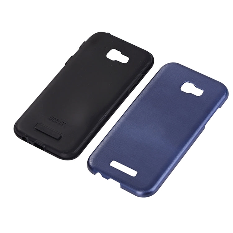 For Galaxy A7 (2017) Metal Brushed Texture Protective Back Case
