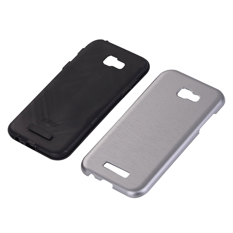 For Galaxy A7 (2017) Metal Brushed Texture Protective Back Case