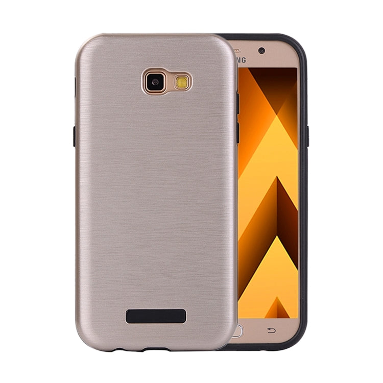 For Galaxy A7 (2017) Metal Brushed Texture Protective Back Case
