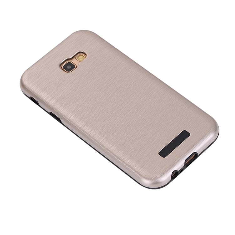 For Galaxy A7 (2017) Metal Brushed Texture Protective Back Case