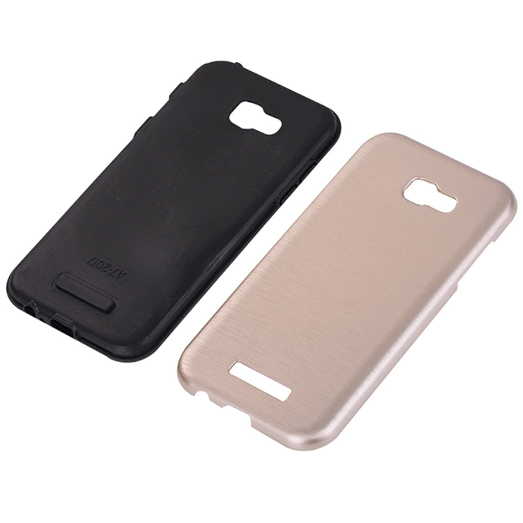 For Galaxy A7 (2017) Metal Brushed Texture Protective Back Case