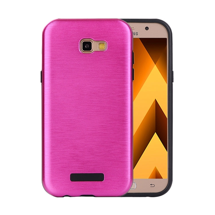 For Galaxy A7 (2017) Metal Brushed Texture Protective Back Case