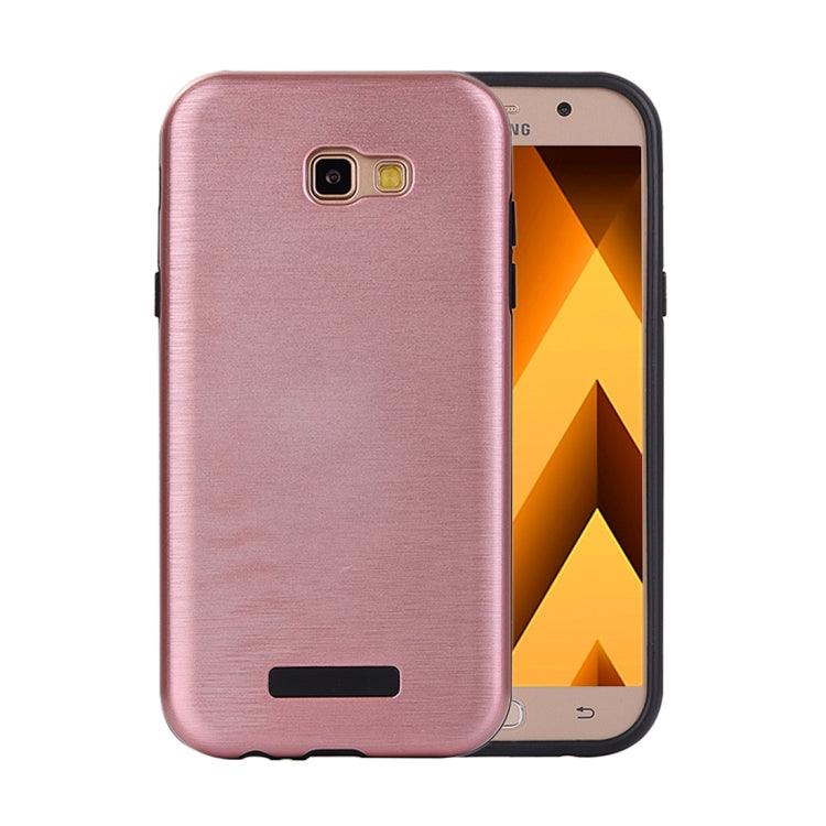 For Galaxy A7 (2017) Metal Brushed Texture Protective Back Case