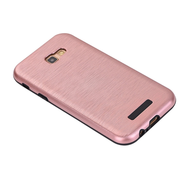 For Galaxy A7 (2017) Metal Brushed Texture Protective Back Case